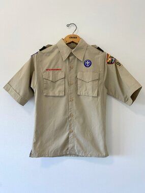 Vintage Boy Scouts Button Down Shirt / Y2K / Size Extra Small (Youth Large)